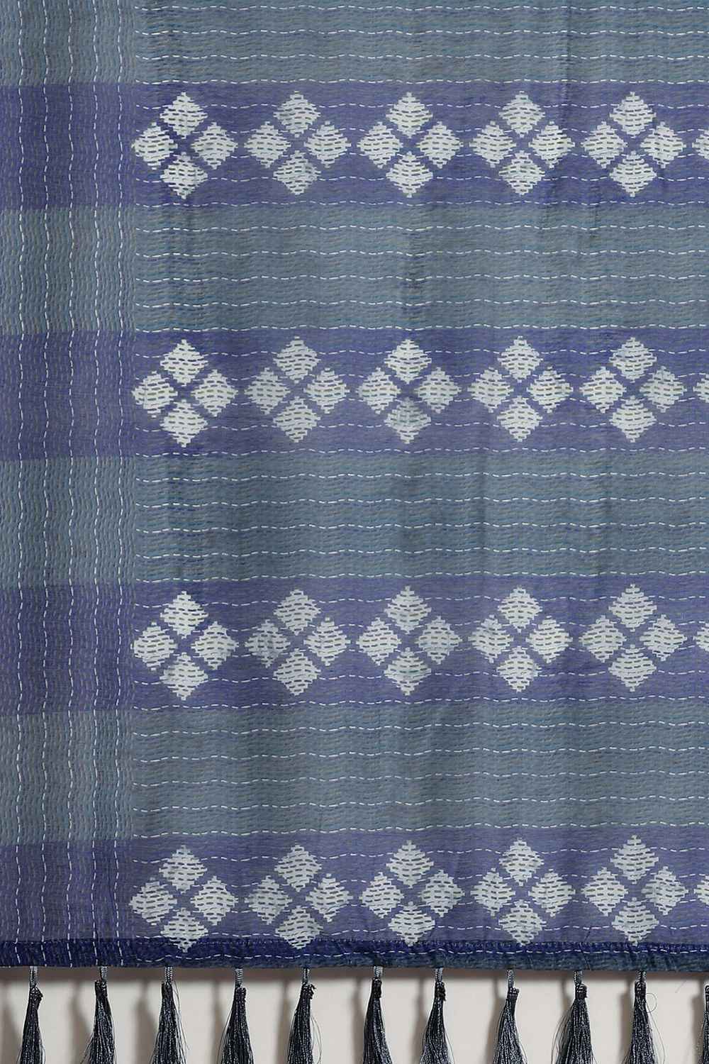 Zora Grey Cotton Blend Geometric Digital Printed Ready to Wear One Minute Saree