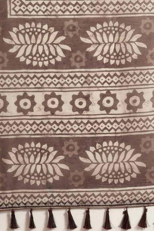 Zora Green Cotton Blend Abstract Digital Printed Ready to Wear One Minute Saree