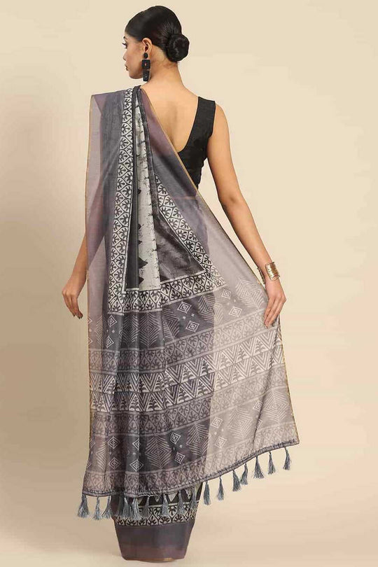 Zora Purple Cotton Blend Abstract Digital Printed Ready to Wear One Minute Saree