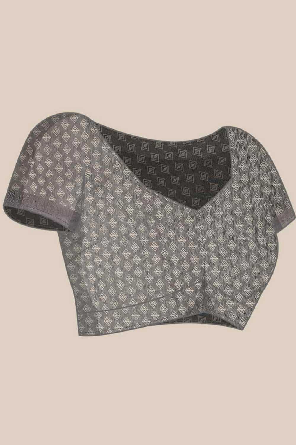 Zora Purple Cotton Blend Abstract Digital Printed Ready to Wear One Minute Saree