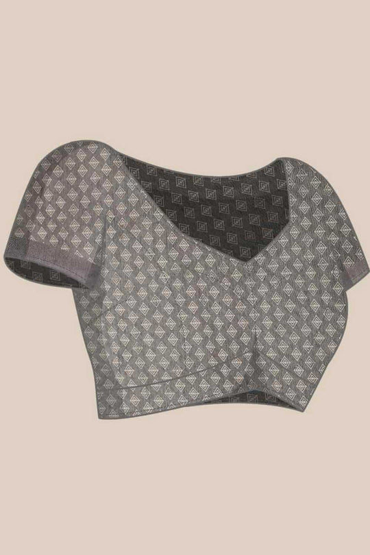 Zora Purple Cotton Blend Abstract Digital Printed Ready to Wear One Minute Saree