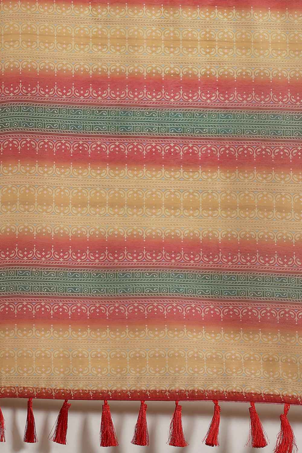 Zora Yellow Cotton Blend Kalamkari Digital Printed Ready to Wear One Minute Saree