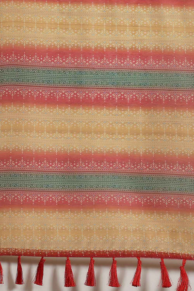 Zora Yellow Cotton Blend Kalamkari Digital Printed Ready to Wear One Minute Saree