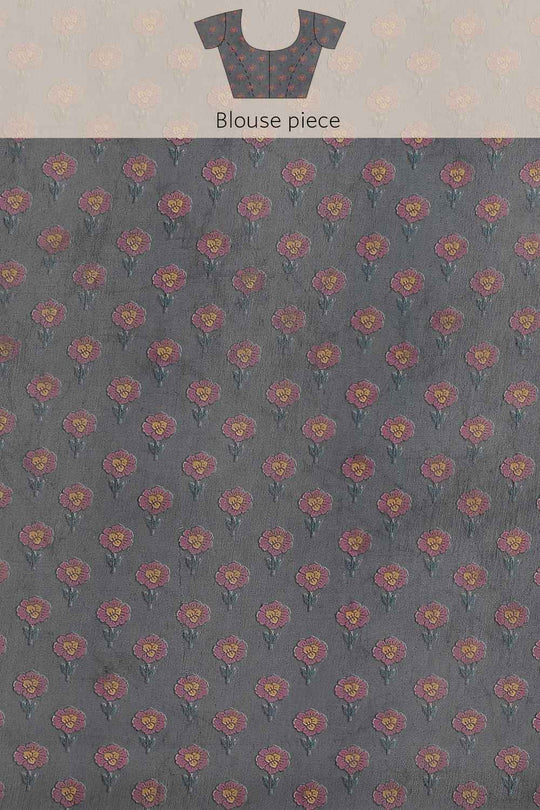 Zora Black Cotton Blend Striped Digital Printed Ready to Wear One Minute Saree