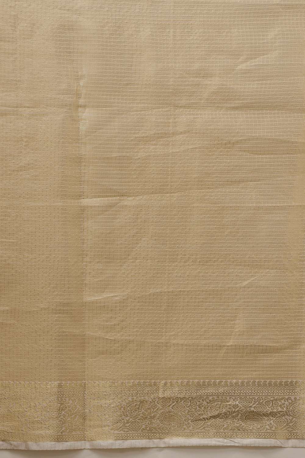 Ani Beige Muga Tissue Woven Ready to Wear One Minute Saree