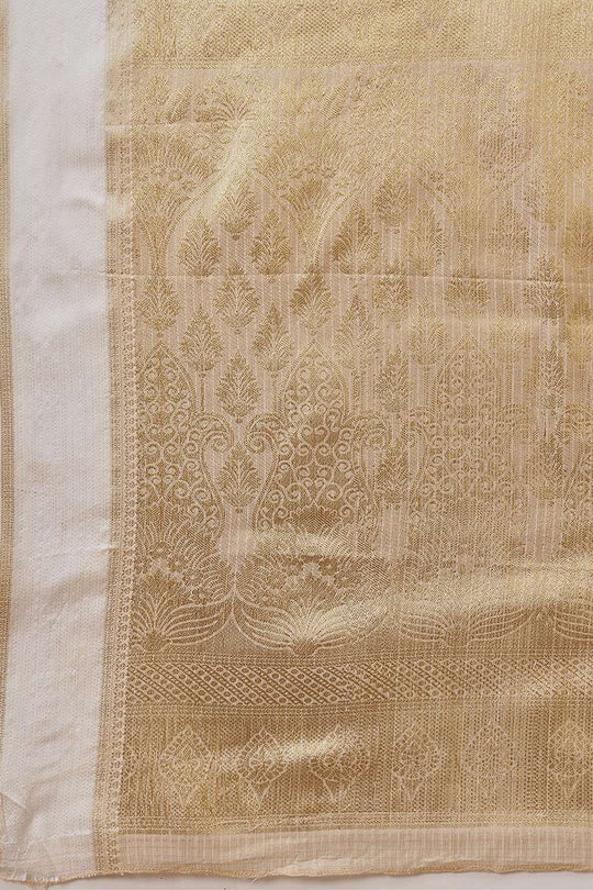 Ida Beige Muga Tissue Woven Ready to Wear One Minute Saree