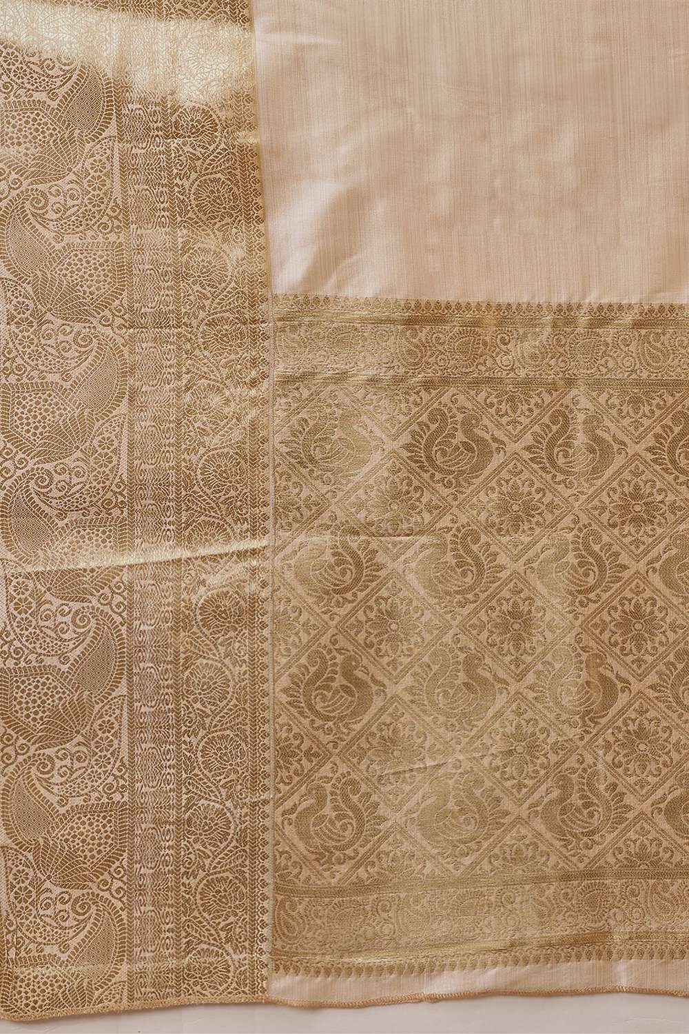 Leisha Beige Soft Silk Woven Ready to Wear One Minute Saree