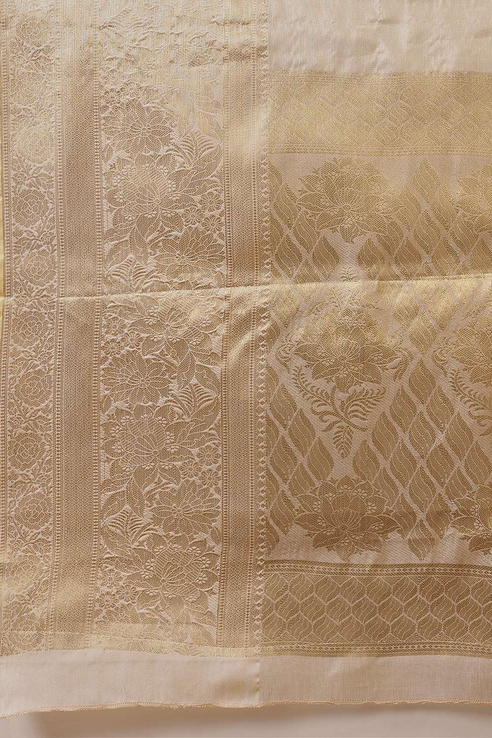 Isa Beige Tissue Woven Ready to Wear One Minute Saree