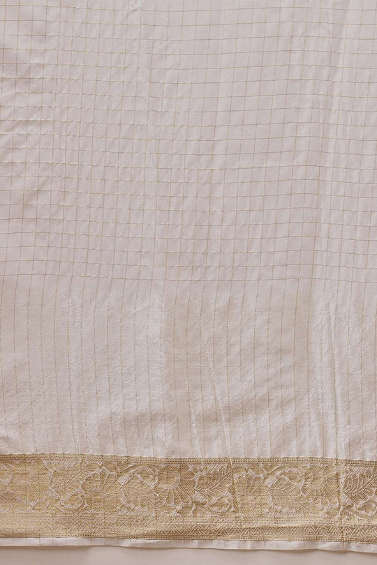 Leana Off White Soft Silk Woven Ready to Wear One Minute Saree