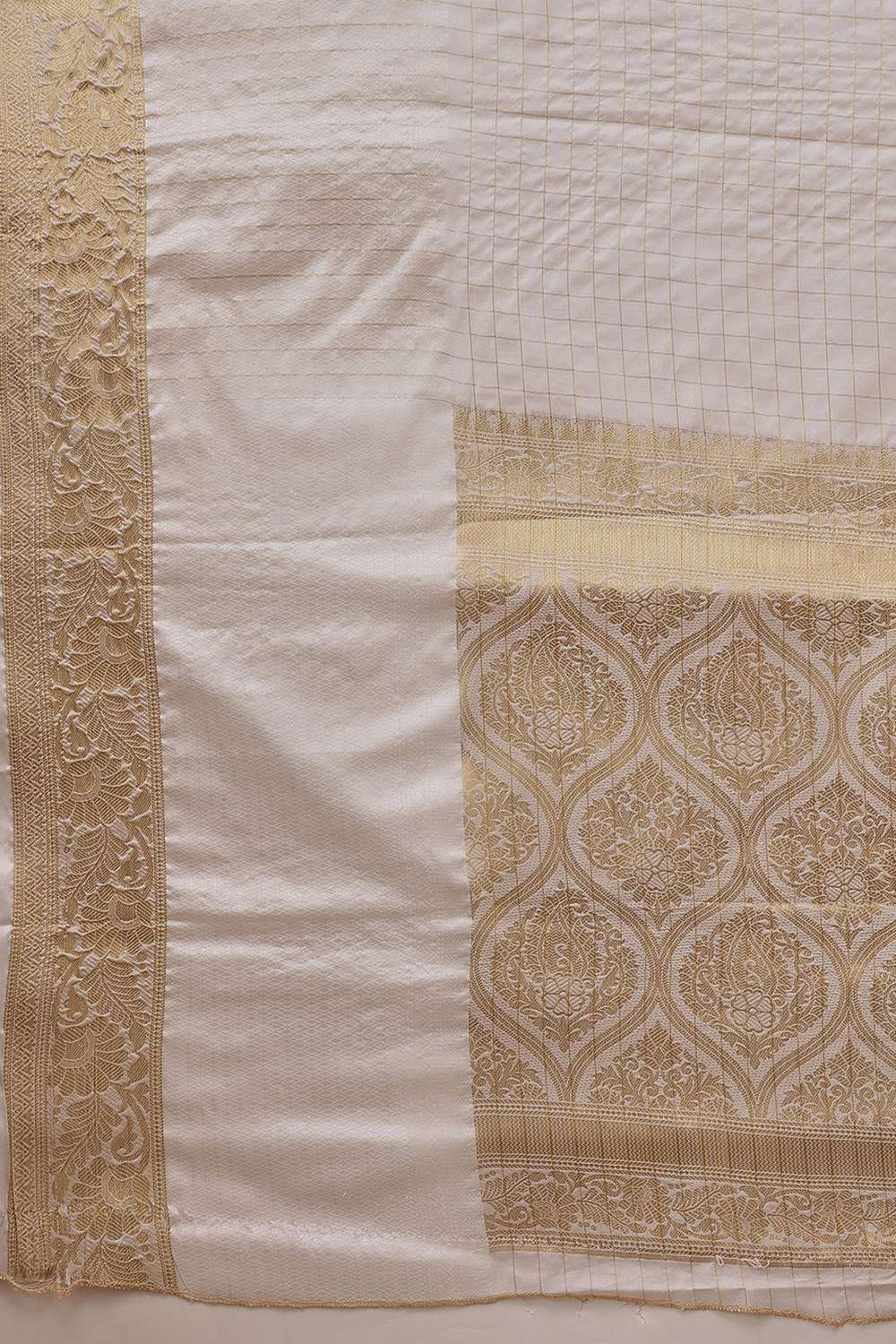 Leana Off White Soft Silk Woven Ready to Wear One Minute Saree