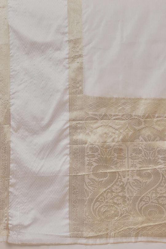 Uri Off White Muga Silk Woven Ready to Wear One Minute Saree