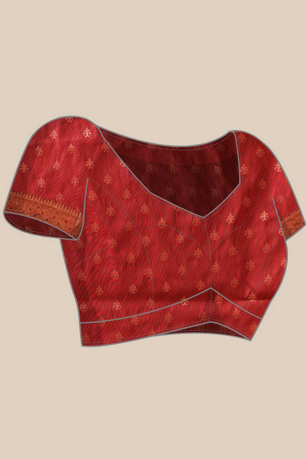 Lucia Orange Soft Silk Floral Zari Woven Ready to Wear One Minute Saree