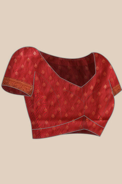 Lucia Orange Soft Silk Floral Zari Woven Ready to Wear One Minute Saree