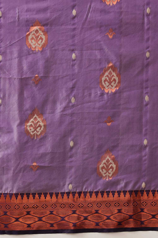 Lucia Purple Soft Silk Floral Zari Woven Ready to Wear One Minute Saree