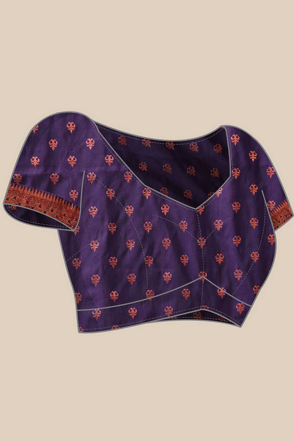 Lucia Purple Soft Silk Floral Zari Woven Ready to Wear One Minute Saree