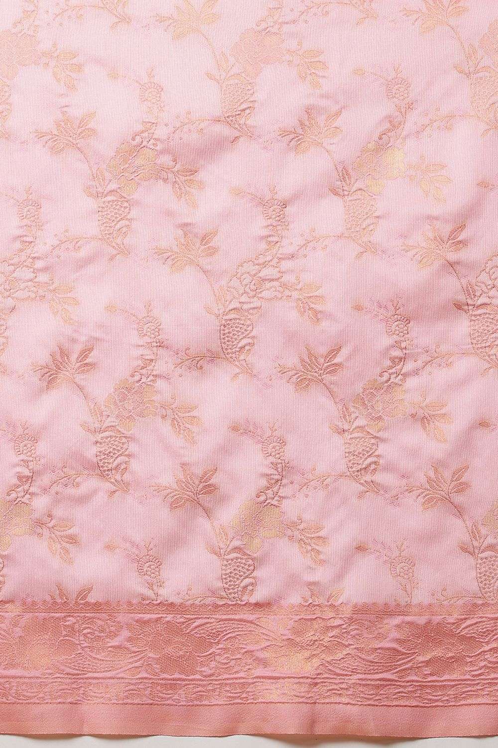 Melanie Pink Cotton Silk Floral Woven Ready to Wear Saree