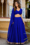 Betsy Blue Georgette Printed Ready to Wear Lehenga Saree