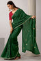 Sandie Green Silk Floral Woven Ready to Wear Saree