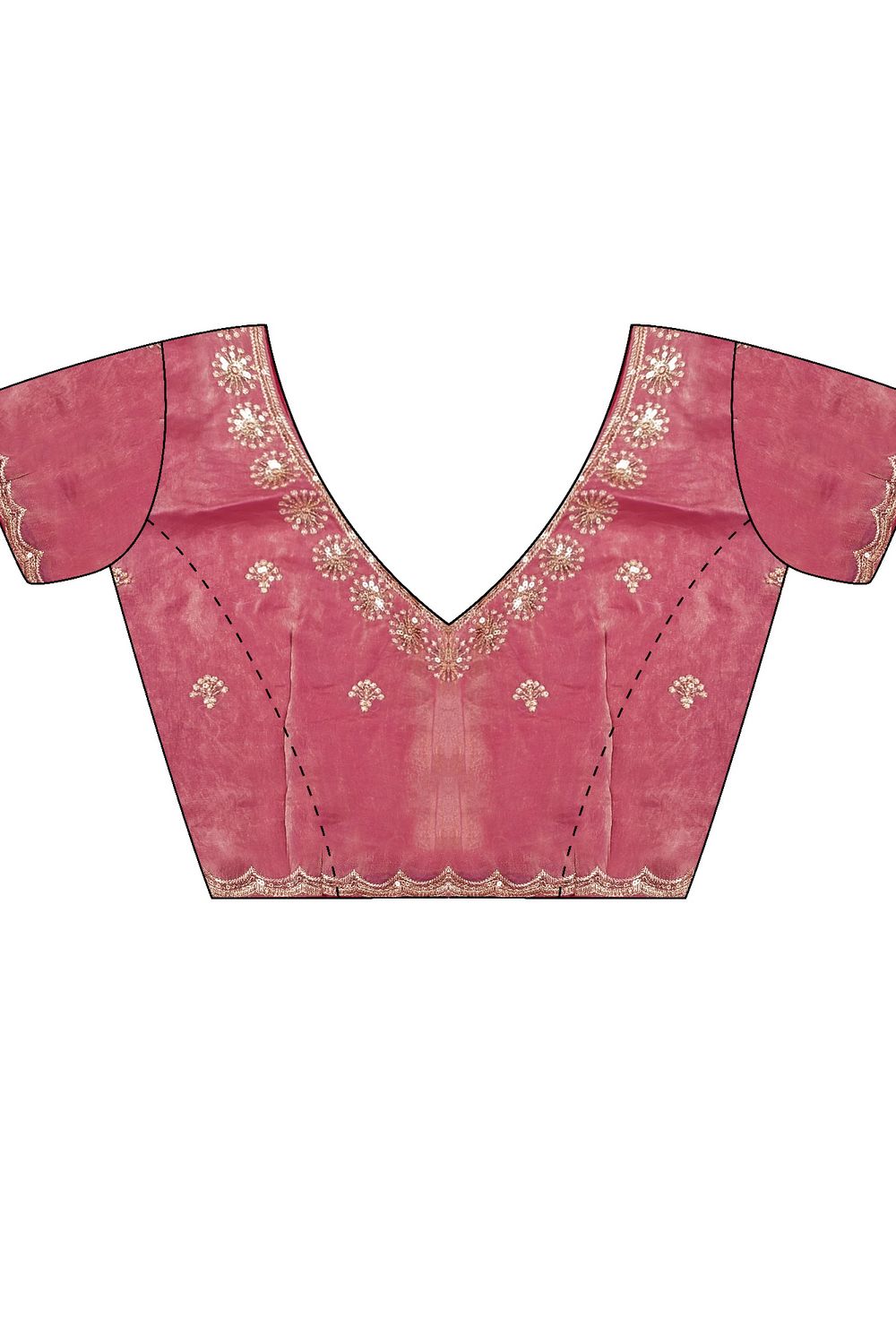 Aurora Pink Satin Sequins Embellished Ready to Wear Saree
