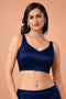 Aria Dark Blue Thin Strap Sleeveless Satin Comfort Stretch™ Blouse