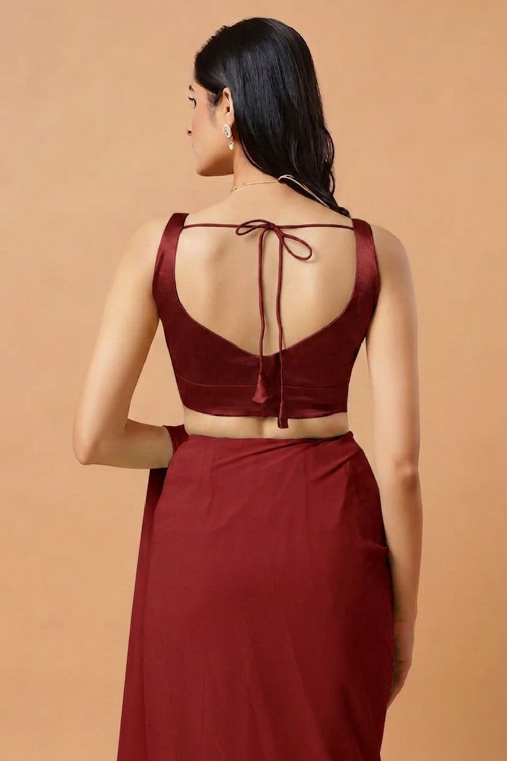 Aria Red Thin Strap Sleeveless Satin Comfort Stretch™ Blouse