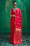 Anisa Red Pure Satin Handloom Weaving Ready to Wear Saree