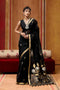 Divya Black Munga Silk Saree with Organza Weaving Pallu Ready to Wear Saree