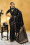 Pearl Black Pure Satin Handloom Weaving Ready to Wear Saree