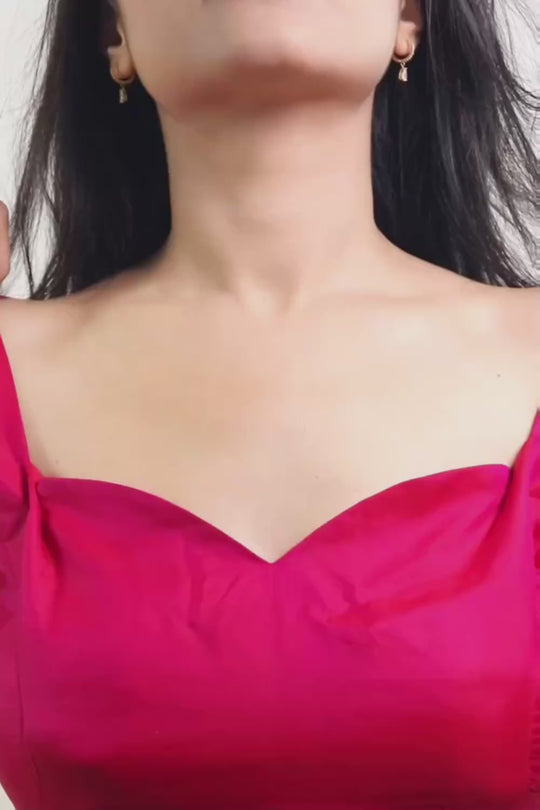 Urvi Orange & Magenta Dharmavaram Silk Paisley One Minute Saree