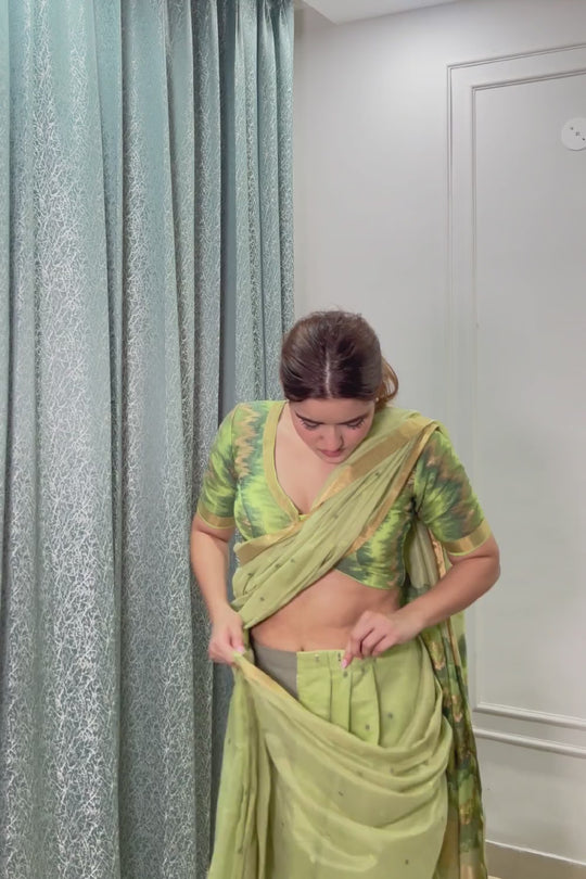 Paloma Green Silk Traditional One Minute Saree