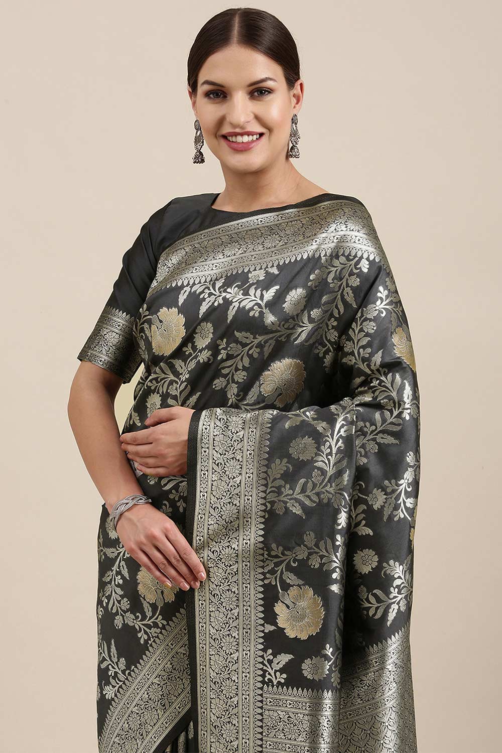 Printed Border Kajol Saree, With blouse piece, 5.5 m (separate