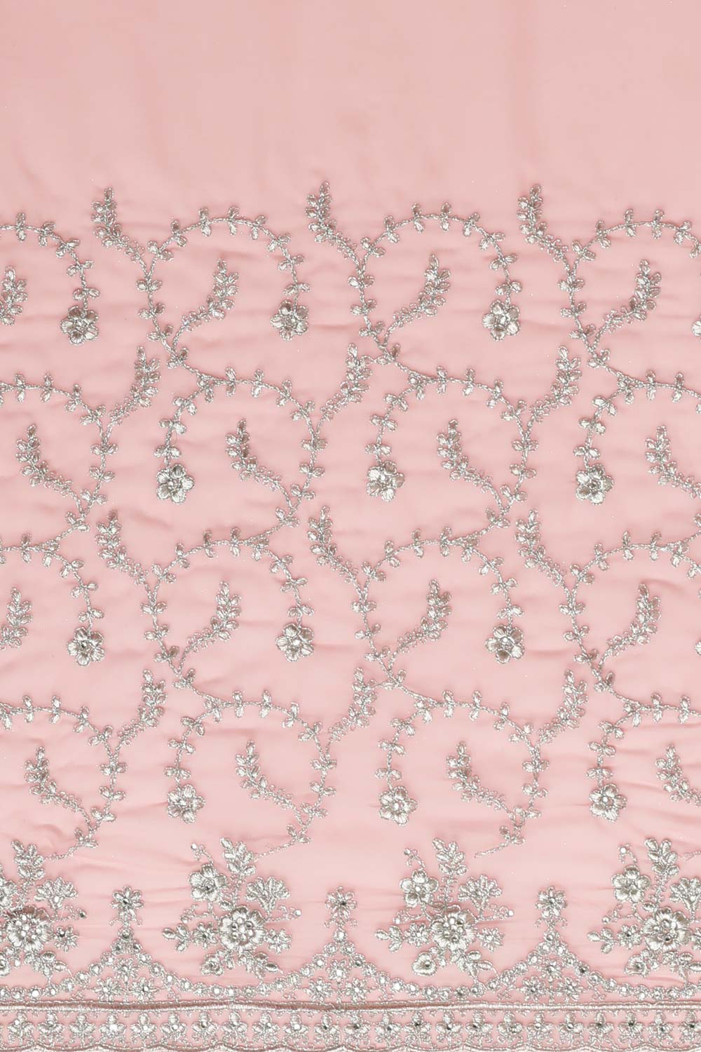 Buy Pink Embroidered Georgette One Minute Saree Online - Zoom In