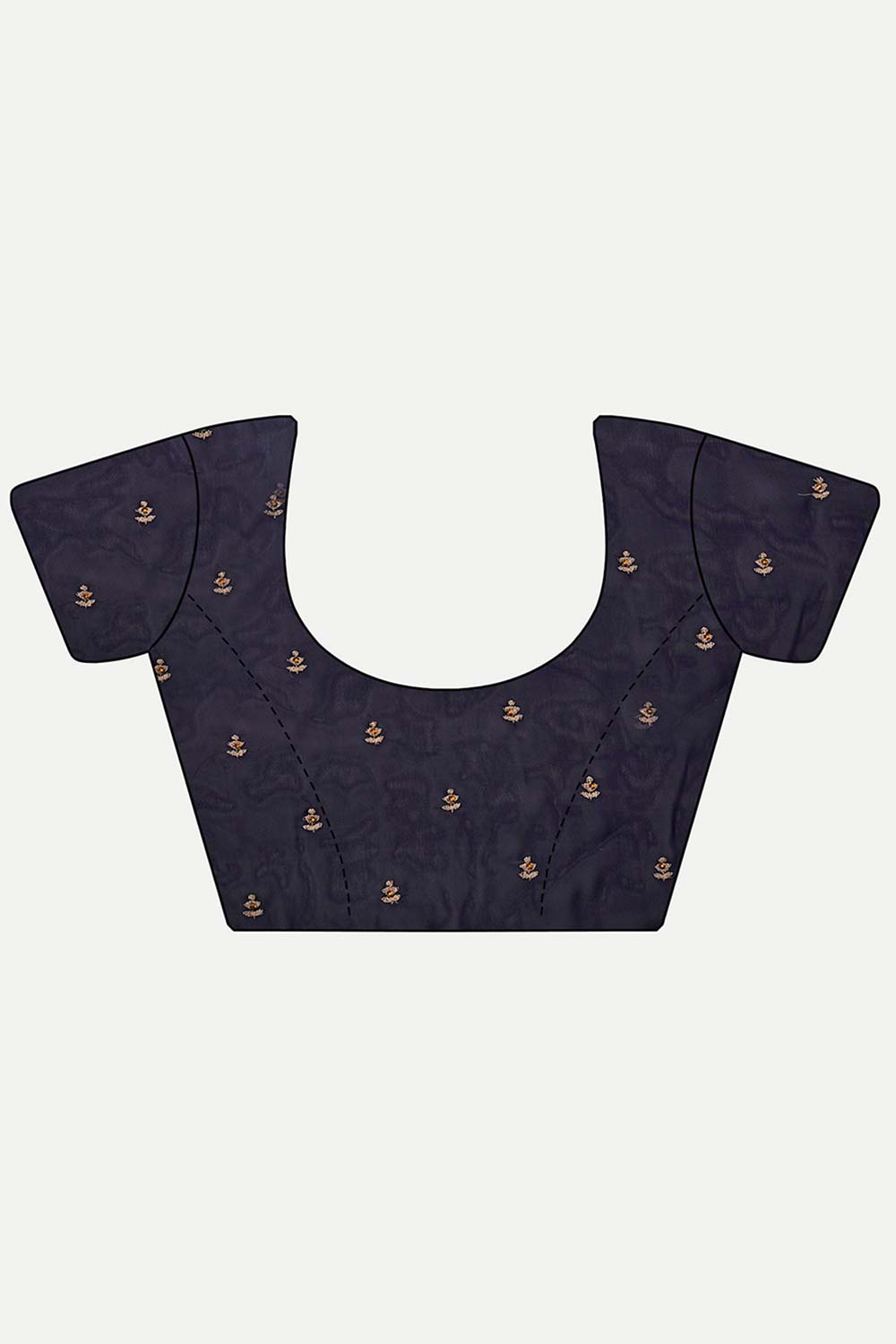 Nina Navy Art Silk Golden Zari Embroidered One Minute Saree