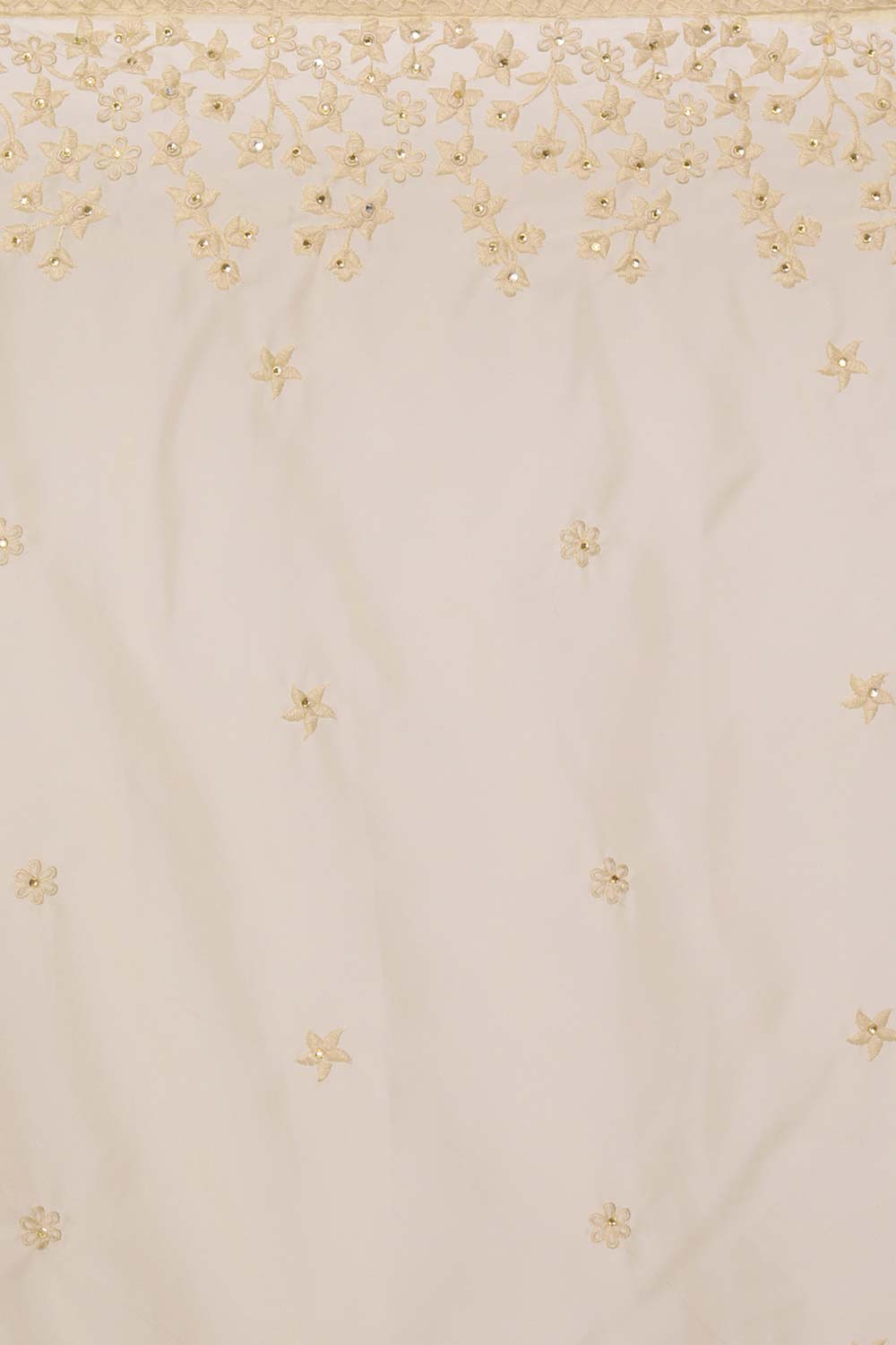 Luna Beige Organza Self Thread Embroidered One Minute Saree