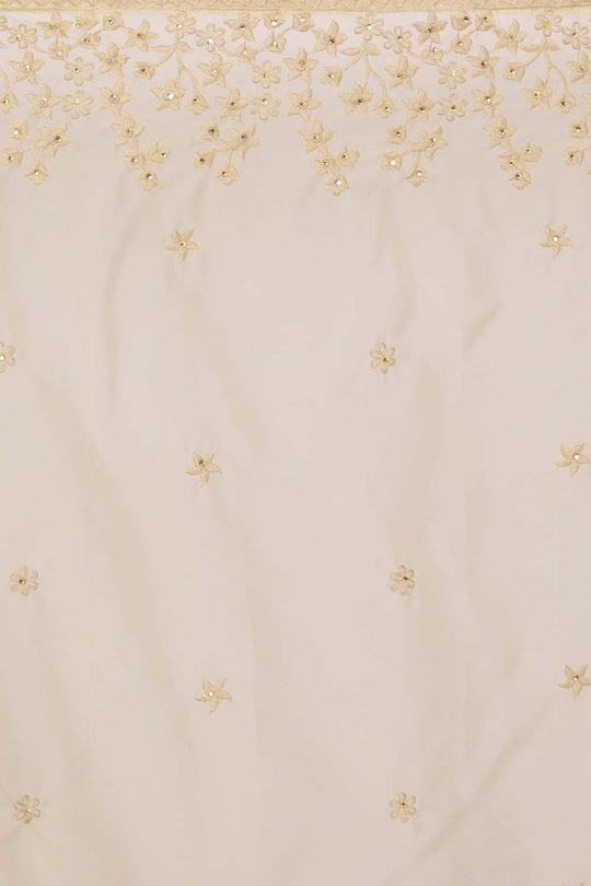 Luna Beige Organza Self Thread Embroidered One Minute Saree