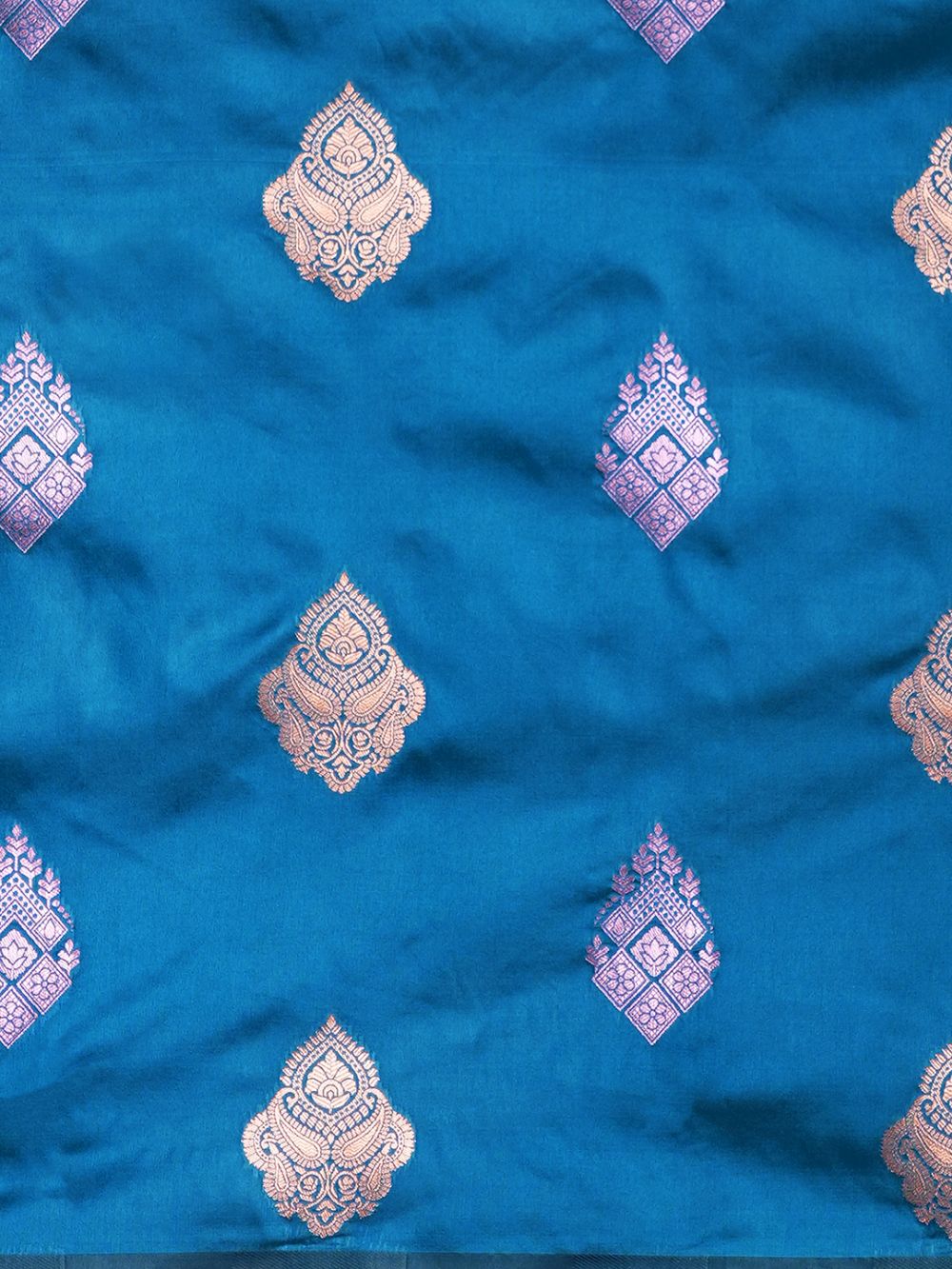 Sandhya Turquiose Blue Silk Blend Banarasi One Minute Saree