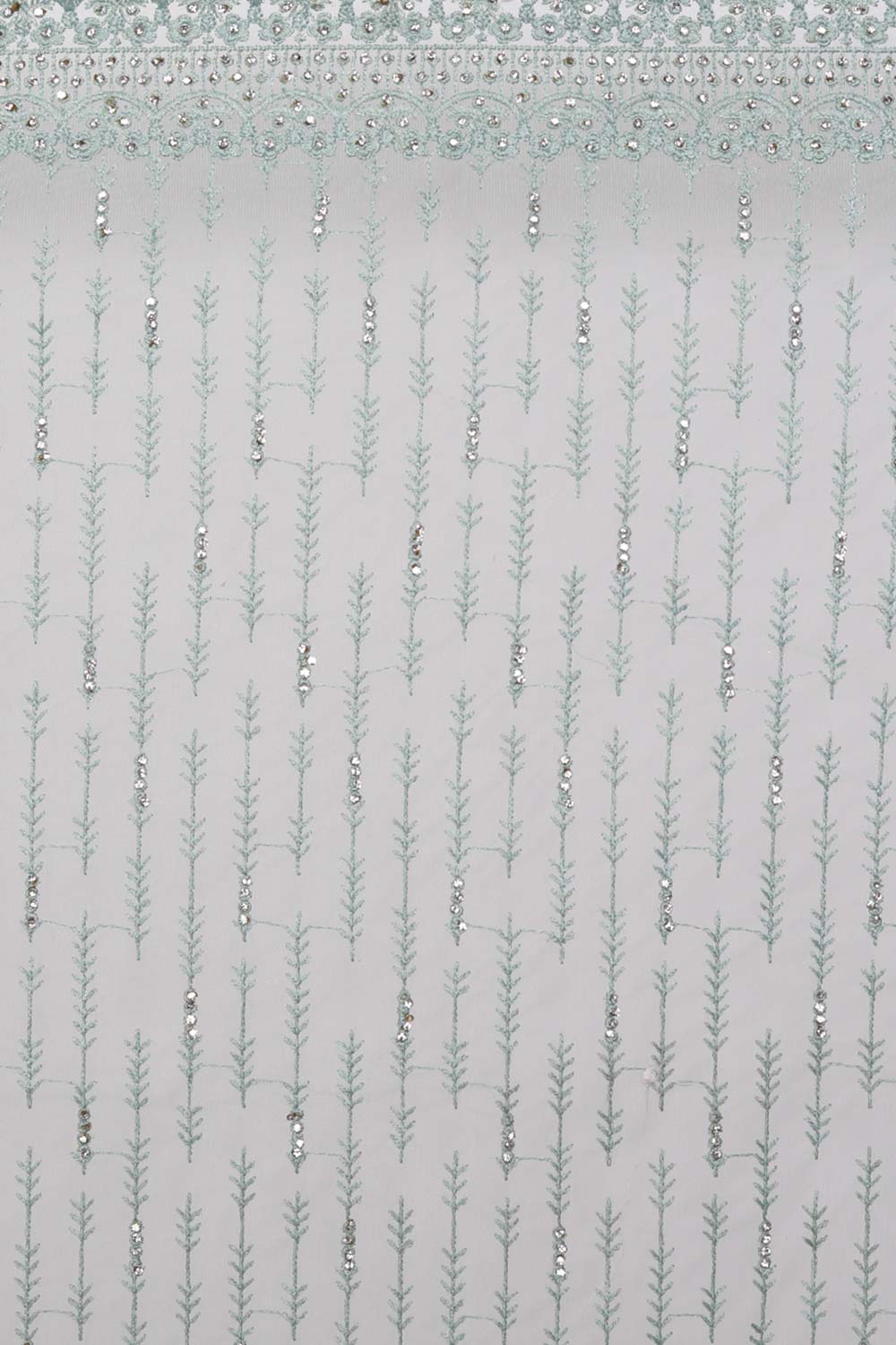 Ziara Green Net Thread Embroidered One Minute Saree