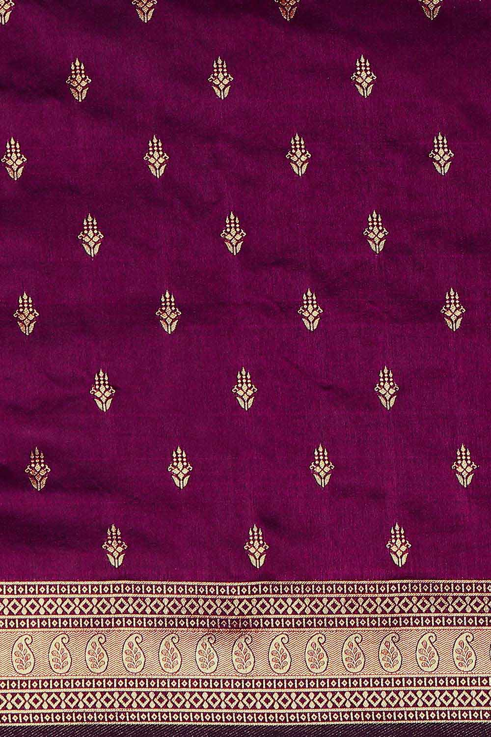 Zina Burgundy Silk Woven Ready to Wear One Minute Saree