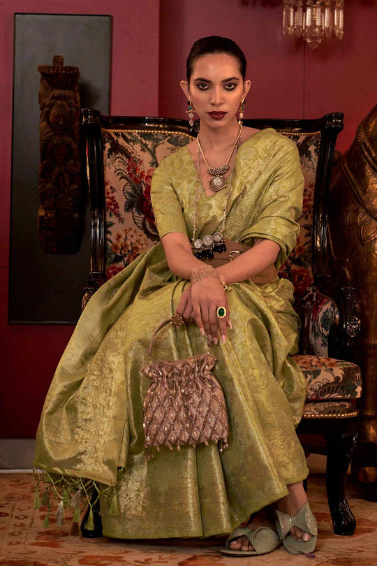 Katia Silk Green Floral One Minute Saree