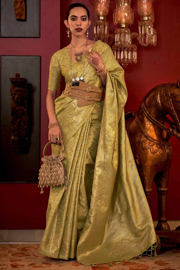 Katia Silk Green Floral One Minute Saree