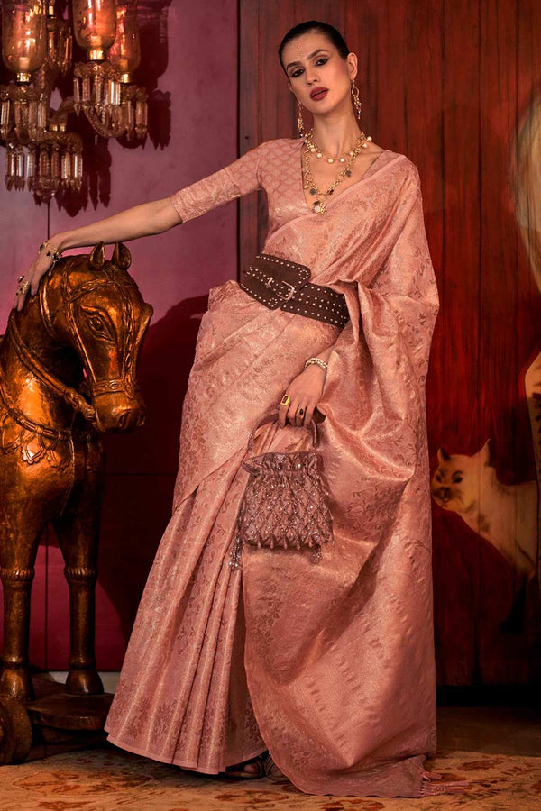 Katia Silk Pink Floral One Minute Saree