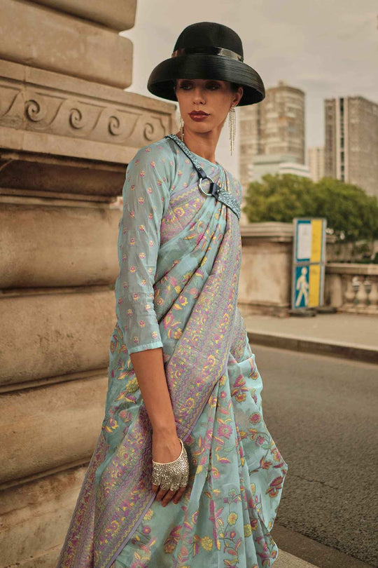 Kasia Silk Pink Floral One Minute Saree