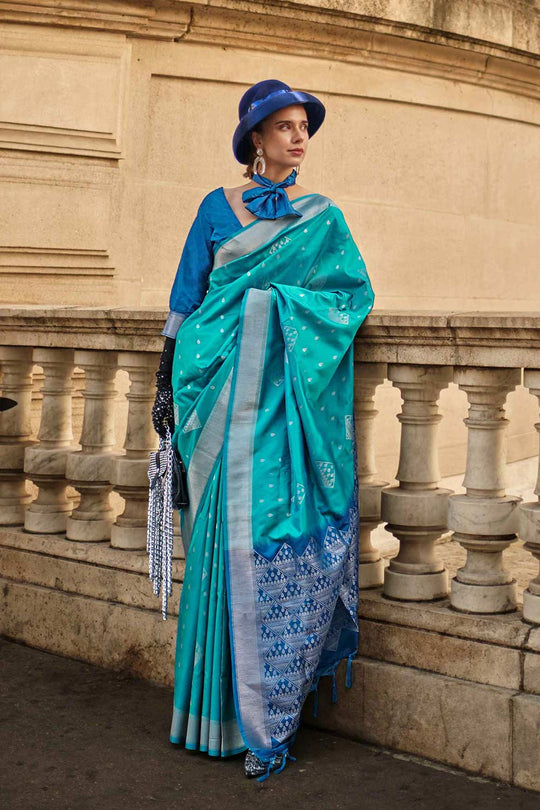 Katrina Silk Turquoise One Minute Saree
