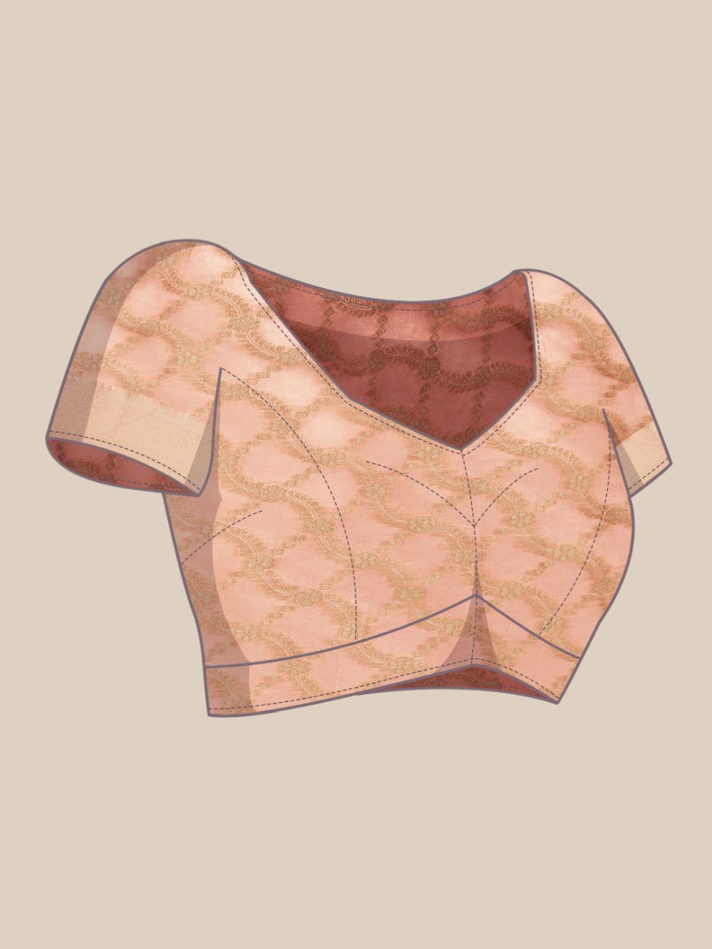 Tatiana Orange Silk Blend Banarasi Floral One Minute Saree