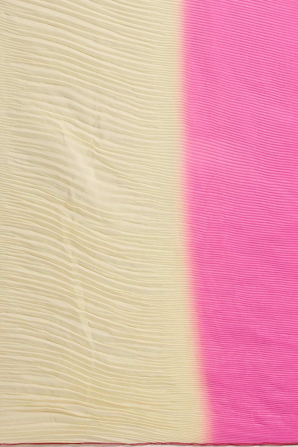Buy Pink Crepe Pleated One Minute Saree Online - Side