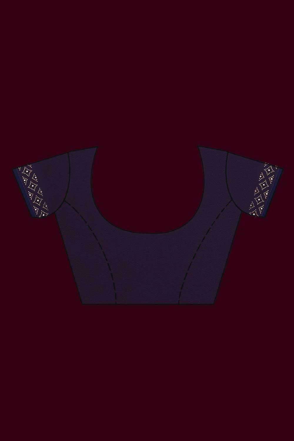 Neela Blue Georgette Sequin One Minute Saree