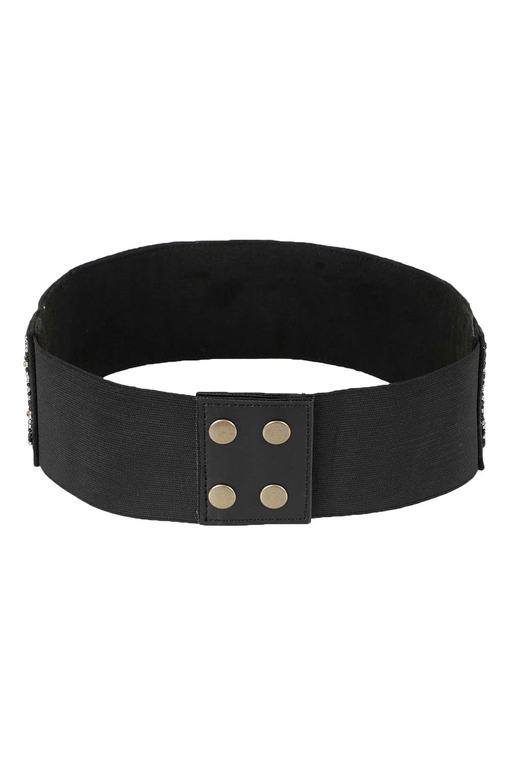 Embellished Saree Belt in Black & Gold