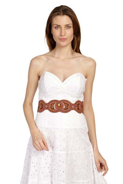 Buy Embelished Waist Belt in Rust Online