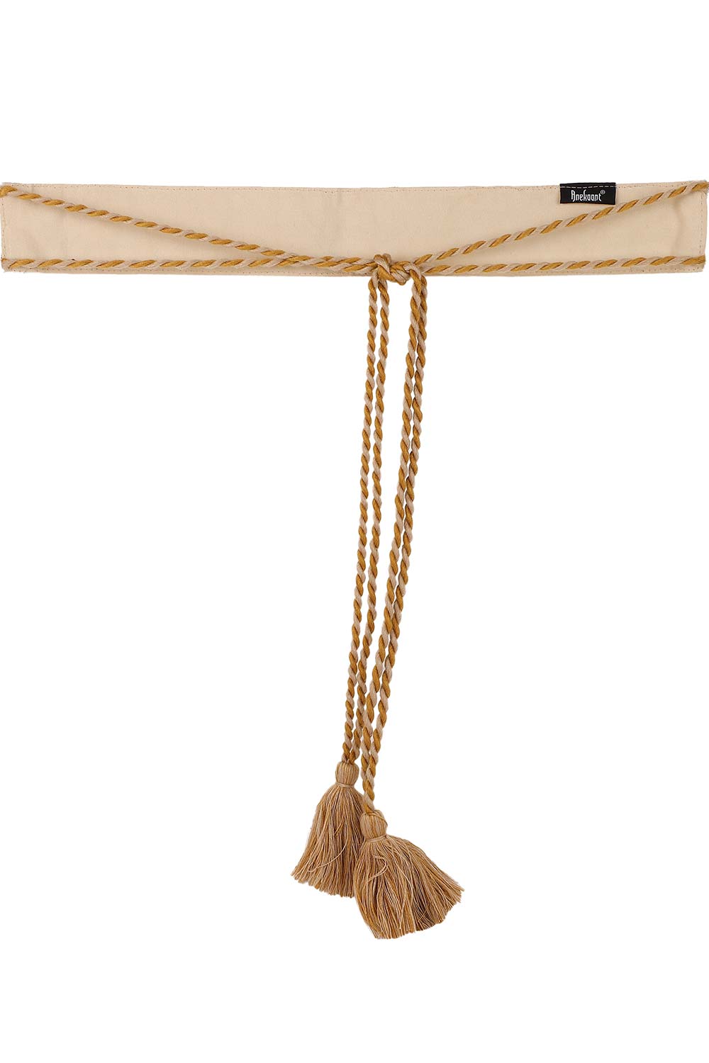 Sequined Bead Work Saree Belt in Gold & Multi