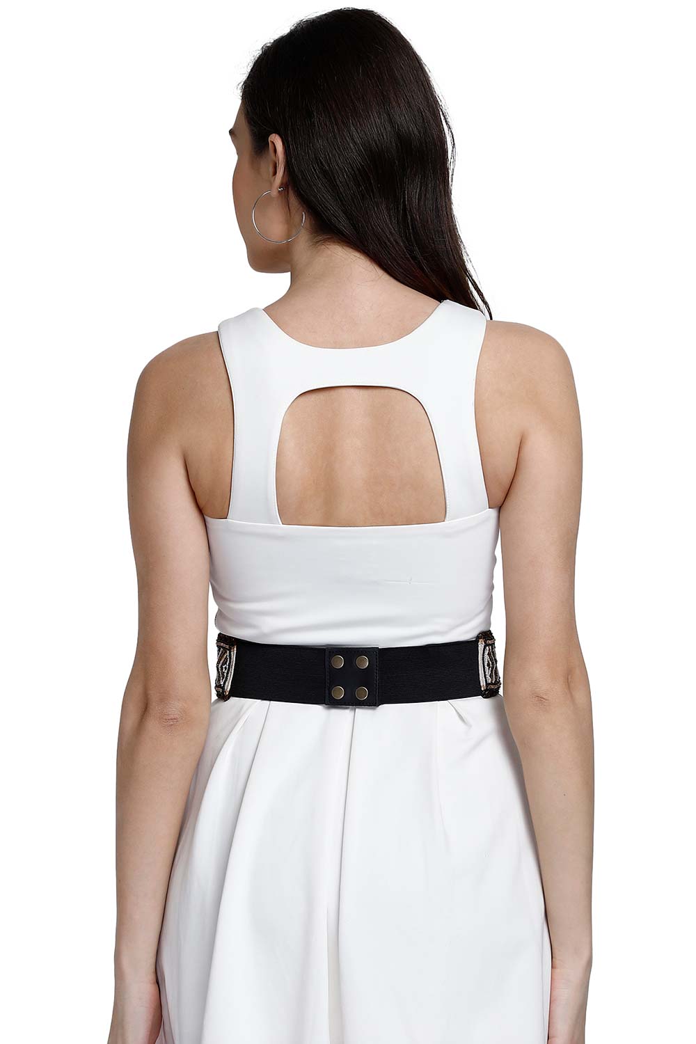 Bead Work Saree Belt in Brown & Multi